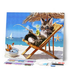Laden Sie das Bild in den Galerie-Viewer, Diamond Painting | Diamond Painting - Cat relaxing Summer Time | animals cats Diamond Painting Animals | FiguredArt