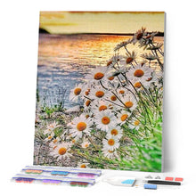 Laden Sie das Bild in den Galerie-Viewer, Diamond Painting | Diamond Painting - Daisies near the Lake | Diamond Painting Flowers flowers | FiguredArt
