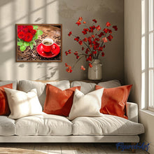 Laden Sie das Bild in den Galerie-Viewer, Diamond Painting | Diamond Painting - Coffee and Roses bouquet | Diamond Painting Flowers Diamond Painting kitchen flowers kitchen |