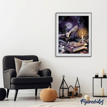 Laden Sie das Bild in den Galerie-Viewer, Diamond Painting – Magische Eule – 40 x 50 cm auf Keilrahmen gespannt | Figured'Art