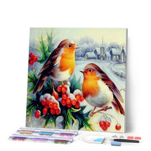 Laden Sie das Bild in den Galerie-Viewer, Diamond Painting | Diamond Painting - House Sparrows | animals Diamond Painting Animals winter | FiguredArt