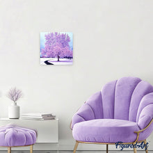 Laden Sie das Bild in den Galerie-Viewer, Diamond Painting | Diamond Painting - Pink Tree in the Snow | Diamond Painting Landscapes landscapes trees winter | FiguredArt