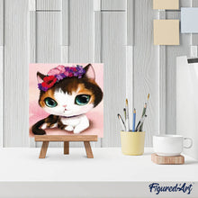 Laden Sie das Bild in den Galerie-Viewer, Diamond Painting | Diamond Painting - Cat with Green Eyes | animals cats Diamond Painting Animals | FiguredArt