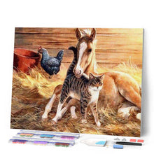 Laden Sie das Bild in den Galerie-Viewer, Diamond Painting | Diamond Painting - Foal and Cat | animals Diamond Painting Animals | FiguredArt