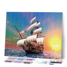 Laden Sie das Bild in den Galerie-Viewer, Diamond Painting | Diamond Painting - Sailboat at Daybreak | Diamond Painting Ships ships | FiguredArt
