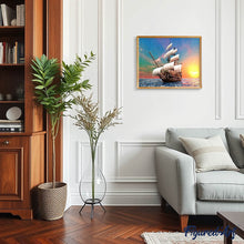 Laden Sie das Bild in den Galerie-Viewer, Diamond Painting | Diamond Painting - Sailboat at Daybreak | Diamond Painting Ships ships | FiguredArt