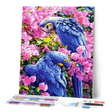 Laden Sie das Bild in den Galerie-Viewer, Diamond Painting | Diamond Painting - Blue Parrots | animals birds Diamond Painting Animals Diamond Painting Flowers flowers | FiguredArt