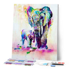 Laden Sie das Bild in den Galerie-Viewer, Diamond Painting | Diamond Painting - Elephant and calf | animals Diamond Painting Animals elephants | FiguredArt