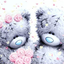 Laden Sie das Bild in den Galerie-Viewer, Diamond Painting, Zwei Teddybären und Rosen