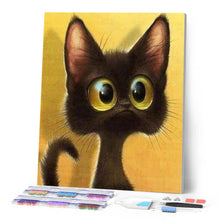 Laden Sie das Bild in den Galerie-Viewer, Diamond Painting – Überraschte Katze – 40 x 50 cm auf Keilrahmen gespannt | Figured'Art