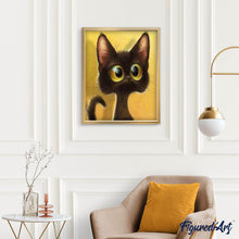 Laden Sie das Bild in den Galerie-Viewer, Diamond Painting – Überraschte Katze – 40 x 50 cm auf Keilrahmen gespannt | Figured'Art
