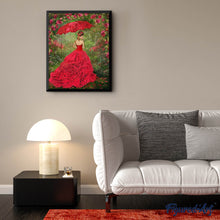 Laden Sie das Bild in den Galerie-Viewer, Diamond Painting | Diamond Painting - Woman in red dress | Diamond Painting Romance romance | FiguredArt