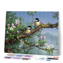 Laden Sie das Bild in den Galerie-Viewer, Diamond Painting | Diamond Painting - Birds on a flowering branch | animals birds Diamond Painting Animals | FiguredArt