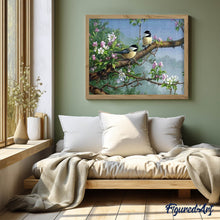 Laden Sie das Bild in den Galerie-Viewer, Diamond Painting | Diamond Painting - Birds on a flowering branch | animals birds Diamond Painting Animals | FiguredArt