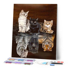 Laden Sie das Bild in den Galerie-Viewer, Diamond Painting | Diamond Painting - Kitten Reflection | animals cats Diamond Painting Animals | FiguredArt