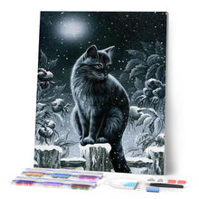 Laden Sie das Bild in den Galerie-Viewer, Diamond Painting | Diamond Painting - Cat in the Snow | animals cats Diamond Painting Animals winter | FiguredArt