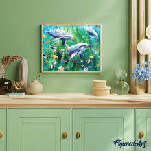 Laden Sie das Bild in den Galerie-Viewer, Diamond Painting | Diamond Painting - Dolphins under water | animals Diamond Painting Animals dolphins | FiguredArt