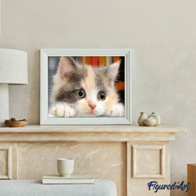 Laden Sie das Bild in den Galerie-Viewer, Diamond Painting | Diamond Painting - Little Cat Curious | animals cats Diamond Painting Animals | FiguredArt