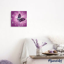 Laden Sie das Bild in den Galerie-Viewer, Diamond Painting | Diamond Painting - Clock and Butterflies | animals butterflies Diamond Painting Animals | FiguredArt