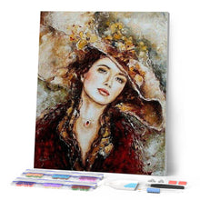 Laden Sie das Bild in den Galerie-Viewer, Diamond Painting | Diamond Painting - Woman with Hat | Diamond Painting Romance romance | FiguredArt