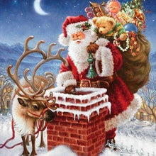 Laden Sie das Bild in den Galerie-Viewer, Diamond Painting, Weihnachtsmann beim Kamin