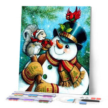 Laden Sie das Bild in den Galerie-Viewer, Diamond Painting | Diamond Painting - Snowmen and Little Friends | animals Diamond Painting Animals winter | FiguredArt