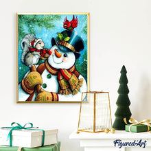 Laden Sie das Bild in den Galerie-Viewer, Diamond Painting | Diamond Painting - Snowmen and Little Friends | animals Diamond Painting Animals winter | FiguredArt