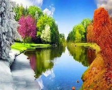 Laden Sie das Bild in den Galerie-Viewer, Diamond Painting, Spiegelung See im Sommer