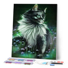 Laden Sie das Bild in den Galerie-Viewer, Diamond Painting | Diamond Painting - Pretty Cat in Flowers | animals cats Diamond Painting Animals flowers | FiguredArt
