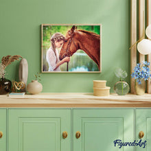 Laden Sie das Bild in den Galerie-Viewer, Diamond Painting | Diamond Painting - Girl and Horse | animals Diamond Painting Animals horses | FiguredArt
