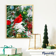 Laden Sie das Bild in den Galerie-Viewer, Diamond Painting | Diamond Painting - Bird on Christmas Tree | animals birds christmas Diamond Painting Animals | FiguredArt