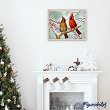 Laden Sie das Bild in den Galerie-Viewer, Diamond Painting | Diamond Painting - Little Birds on Branch | animals birds Diamond Painting Animals | FiguredArt