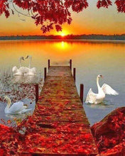 Laden Sie das Bild in den Galerie-Viewer, Diamond Painting, Ponton und Sonnenuntergang