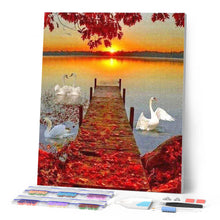 Laden Sie das Bild in den Galerie-Viewer, Diamond Painting | Diamond Painting - Wooden Pontoon and Sunset | Diamond Painting Landscapes landscapes | FiguredArt