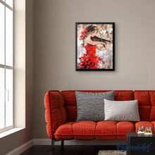 Laden Sie das Bild in den Galerie-Viewer, Diamond Painting – Violinistin im roten Kleid
