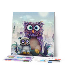 Laden Sie das Bild in den Galerie-Viewer, Diamond Painting | Diamond Painting - Owl and Baby | animals Diamond Painting Animals owls | FiguredArt