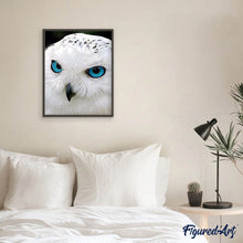 Laden Sie das Bild in den Galerie-Viewer, Diamond Painting | Diamond Painting - Owl with Blue Eyes | animals Diamond Painting Animals | FiguredArt
