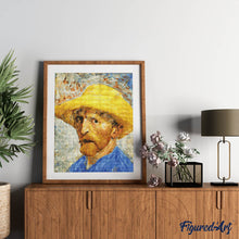 Laden Sie das Bild in den Galerie-Viewer, Diamond Painting - Selbstporträt mit Strohhut - Van Gogh
