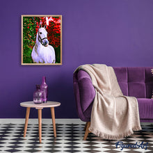 Laden Sie das Bild in den Galerie-Viewer, Diamond Painting – Weißes Pferd – 40 x 50 cm auf Keilrahmen gespannt | Figured'Art