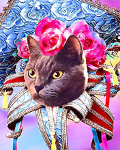 Laden Sie das Bild in den Galerie-Viewer, Diamond Painting – Mardigras Katze – 40 x 50 cm auf Keilrahmen gespannt | Figured'Art