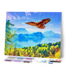 Laden Sie das Bild in den Galerie-Viewer, Diamond Painting – Adler und schweizer Landschaft – 40 x 50 cm auf Keilrahmen gespannt | Figured'Art