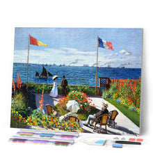 Laden Sie das Bild in den Galerie-Viewer, Diamond Painting – Die Terrasse am Sainte Adresse – Monet – 40 x 50 cm auf Keilrahmen gespannt | Figured'Art