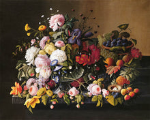 Laden Sie das Bild in den Galerie-Viewer, Diamond Painting – Blumen und Obst – Severin Roesen – 40 x 50 cm auf Keilrahmen gespannt | Figured'Art