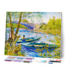 Laden Sie das Bild in den Galerie-Viewer, Diamond Painting – Angler und Boote an der Pont de Clichy – Van Gogh