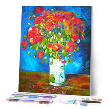 Laden Sie das Bild in den Galerie-Viewer, Diamond Painting – Vase mit rotem Klatschmohn – Van Gogh