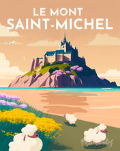 Laden Sie das Bild in den Galerie-Viewer, Diamond Painting – Reiseplakat Mont Saint-Michel – 40 x 50 cm auf Keilrahmen gespannt