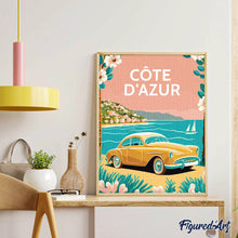 Laden Sie das Bild in den Galerie-Viewer, Diamond Painting – Reiseplakat Côte d'Azur