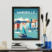 Laden Sie das Bild in den Galerie-Viewer, Diamond Painting – Reiseplakat Marseille