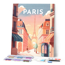 Laden Sie das Bild in den Galerie-Viewer, Diamond Painting – Reiseplakat Paris I – 40 x 50 cm auf Keilrahmen gespannt