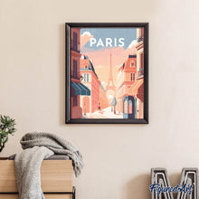 Laden Sie das Bild in den Galerie-Viewer, Diamond Painting – Reiseplakat Paris I – 40 x 50 cm auf Keilrahmen gespannt